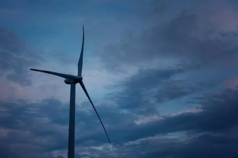 The wind farm in the evening Stock Photos