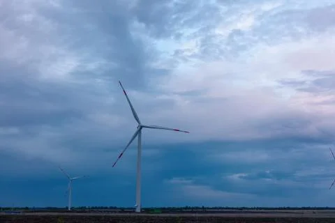 The wind farm in the evening Foto stock