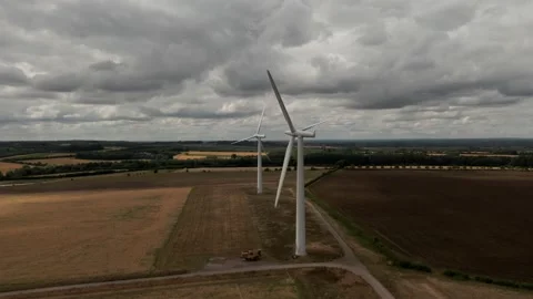 Wind Farm Fly-by Stock Footage 151743245