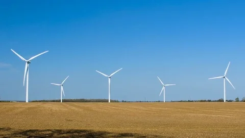 Wind farm future energy 4K Stock Footage 75863235