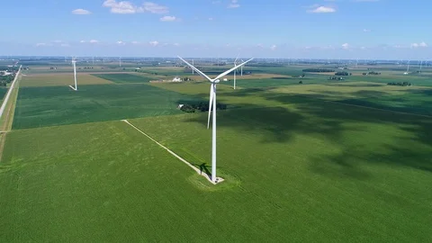Wind Farm High Back Out 動画素材 94033080