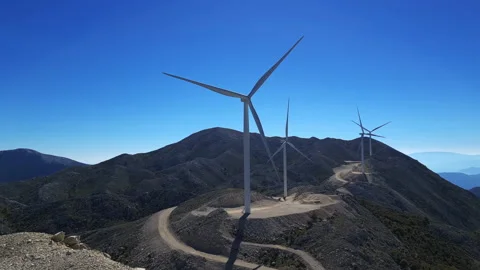 Wind farm on high mountain. Stock Footage 220064261