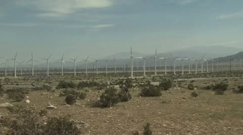 Wind Farm with Highway in the foreground 3 Stock-Footage 19170418