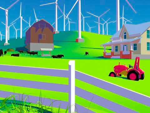 Wind Farm Stock Illustration