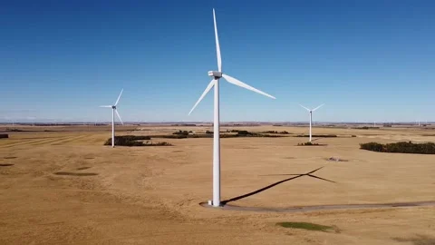 Wind Farm Long Shadows 2 Stock Footage 142840122