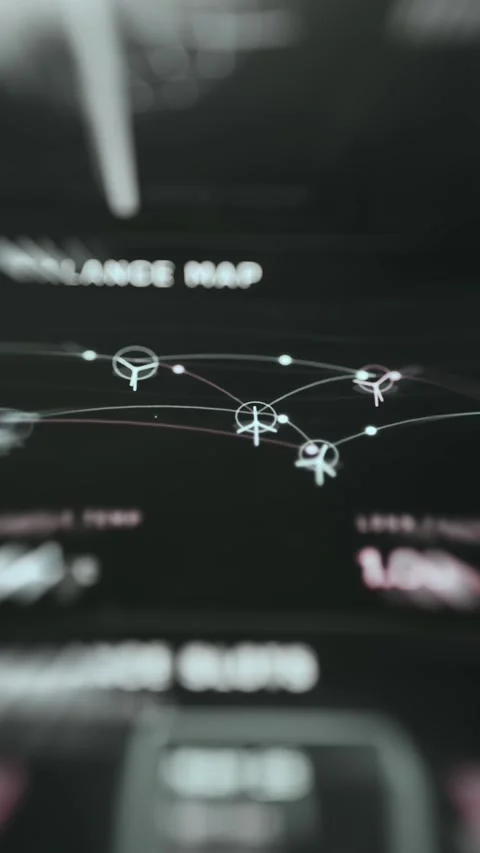 Wind Farm Maintenance Network Map Stock Footage 338402960