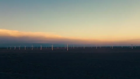 Wind Farm on Mountain Range Stock Footage 327423943