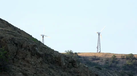 Wind farm in the mountains.  Stock Footage 24269911