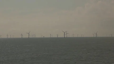 Wind farm North Sea Stock Footage 23977282