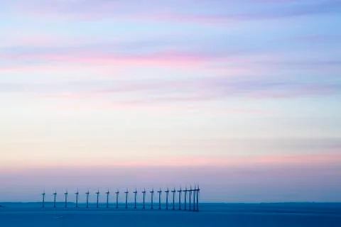 Wind farm offshore Stock Photos