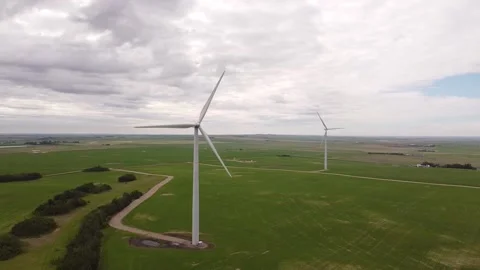 Wind Farm Overcast Stock Footage 142840316