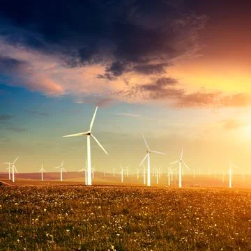 Wind farm Stock Photos