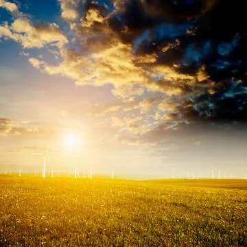 Wind farm Stock Photos