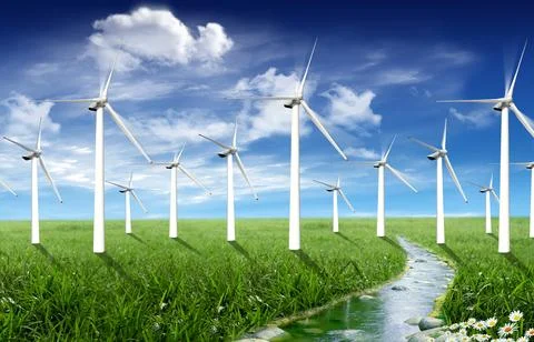 Wind farm Stock Photos