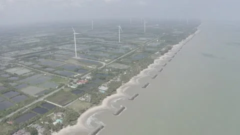 Wind farm in South East Asia Stock Footage