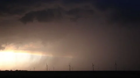 Wind Farm Storm Time Lapse Stock Footage 156516969