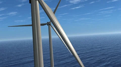 Wind Farm Stunt Flight. Animation. HD 스톡 동영상 8539347