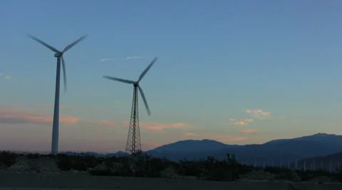 Wind Farm at Sunset Vídeos de archivo 27451591
