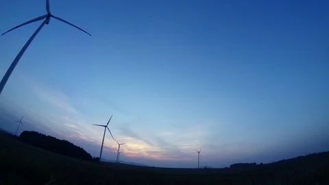 Wind farm at sunset Video stock 99056210