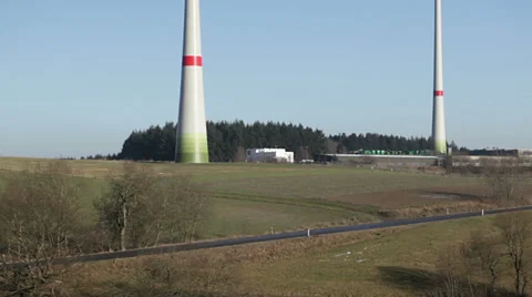 Wind farm, tilt shot Stock Footage 34534686