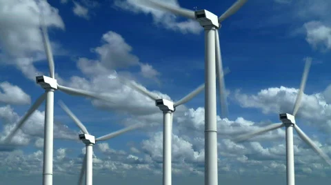 Wind Farm Timelapse Composite 01 (1080p 29.97) Stock Footage 545118