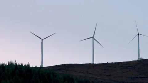 Wind farm timelapse at sunrise Stock Footage 325957566