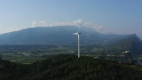 Wind farm towers Stock Footage 133897187