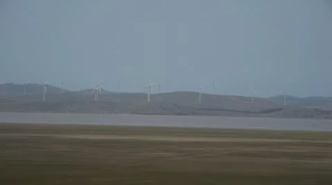 WIND FARM TURBINES Stock Footage 12434539