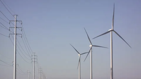 Wind farm turbines Stock Footage 133183904