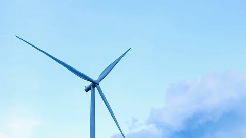 Wind farm. Wind turbines generating electricity. energy conservation concept Stock Footage 78525832