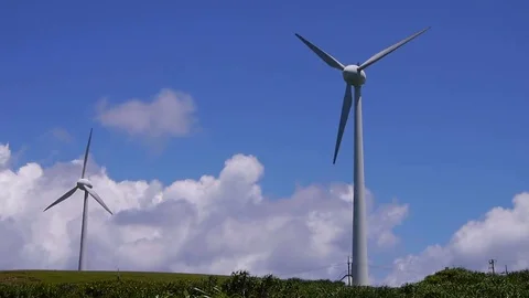 Wind farm in Yonaguni Island Video stock 75681966