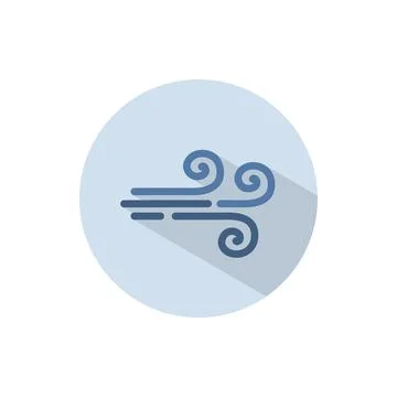Wind. Flat icon on a circle. Weather vector illustration Stock Illustration