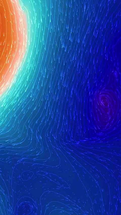 Wind Flow Forecast Pressure Weather Map Vertical Animation 4K Stock Footage 339842286