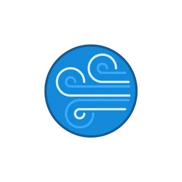 Wind Flows in Circle vector concept blue icon or sign Stock Illustration