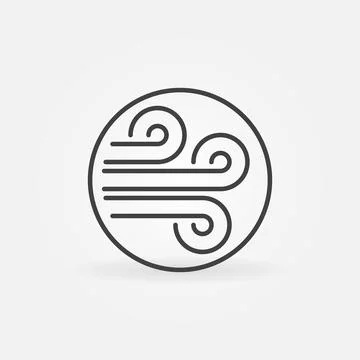 Wind Flows inside Circle vector concept outline icon Illustrazione stock