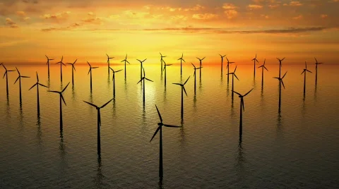 Wind fram at sea Stock Footage 503836