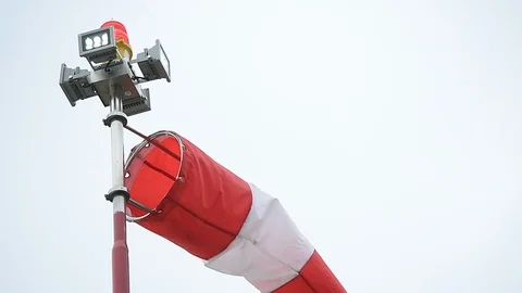 A wind gauge, or anemometer, shot against outcast sky in a windy day Video stock 120777973