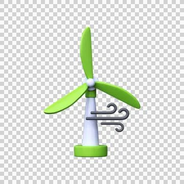 Wind generator 3d icon. Renewable energy source Stock Illustration