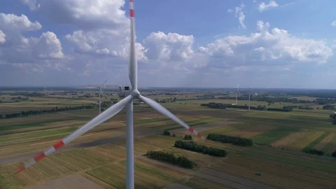 Wind generator against the background of clouds, air Stock Footage 78975433