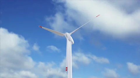 Wind generator on a background of a cloudy sky Stock Footage 87838440