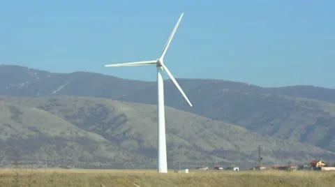 Wind generator on blue sky. Stock Footage 10591801