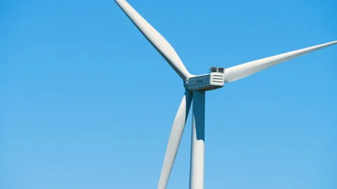 Wind generator close up. Nature and ecology concept. Video stock 143101462