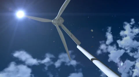 Wind Generator Crashes Stock Footage 34649209