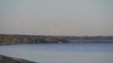 Wind generator. Eco-friendly systems. Electricity generation. Stock Footage 153238173
