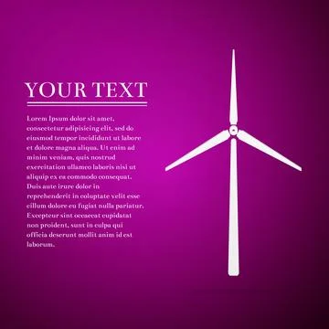 Wind generator flat icon on purple background. Vector Illustration イラスト素材