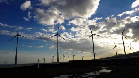 Wind generator fram in arinaga Stock Footage 97463991