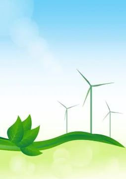 Wind generator, green energy. Illustrazione stock