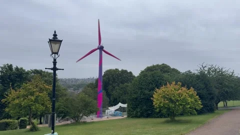 Wind generator at green park Stock Footage 279073014