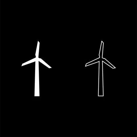 Wind generator icon white color vector illustration flat style image set Stock Illustration