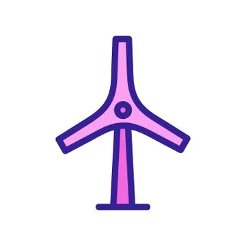 Wind generator mill icon vector. Isolated contour symbol illustration イラスト素材